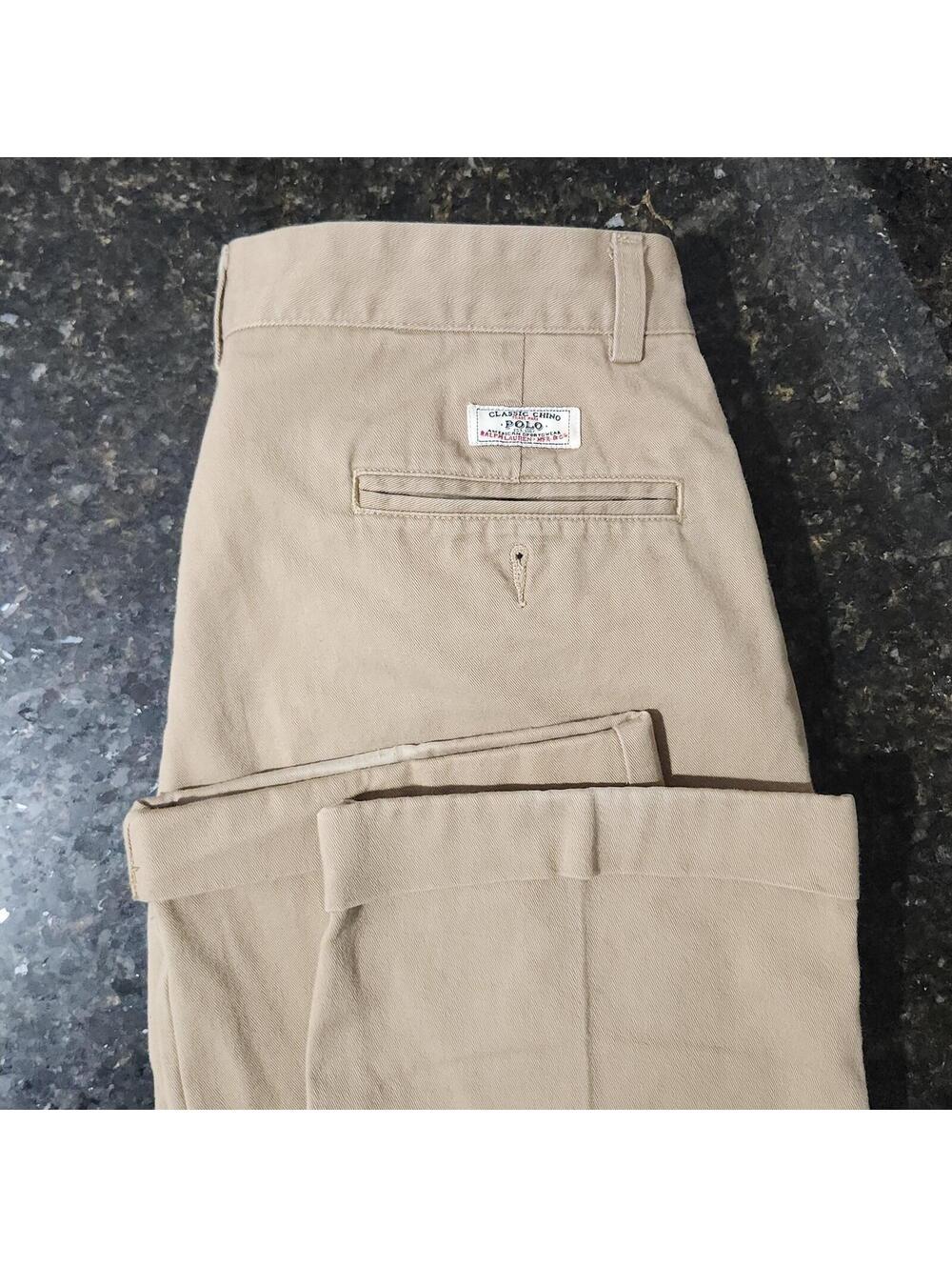 Vintage Polo Ralph Lauren Hammond Pants Cuffed Pleated 33x32 Preppy Classic